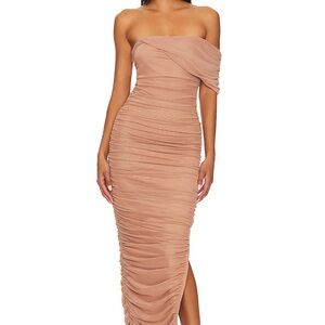 Elliatt Strapless Tan Dress